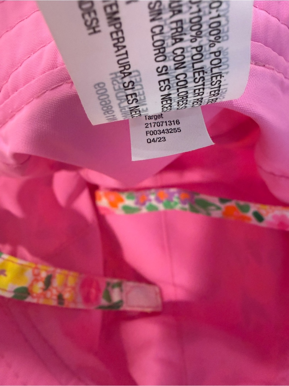 Cat And Jack Baby Girl Reversible Floral Sun Hat Pink 24 Months - Picture 7 of 7